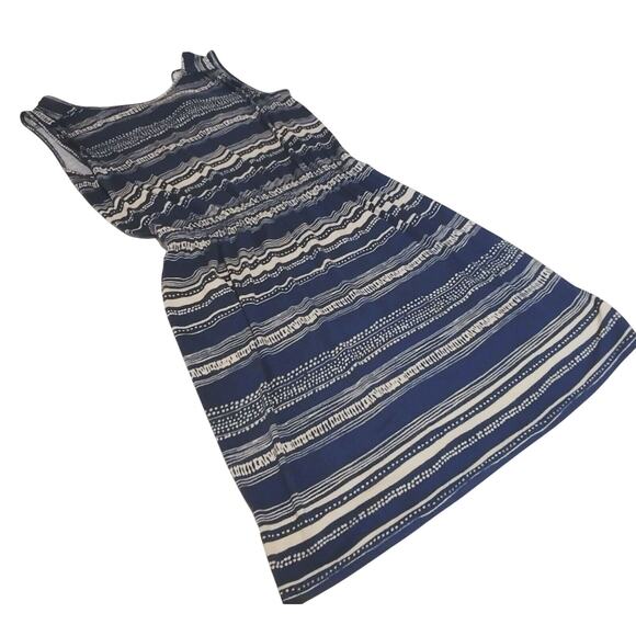 Ann Taylor Loft Petite Tie-Back Striped Tank Dress XXSP Blue Cream - Picture 3 of 8